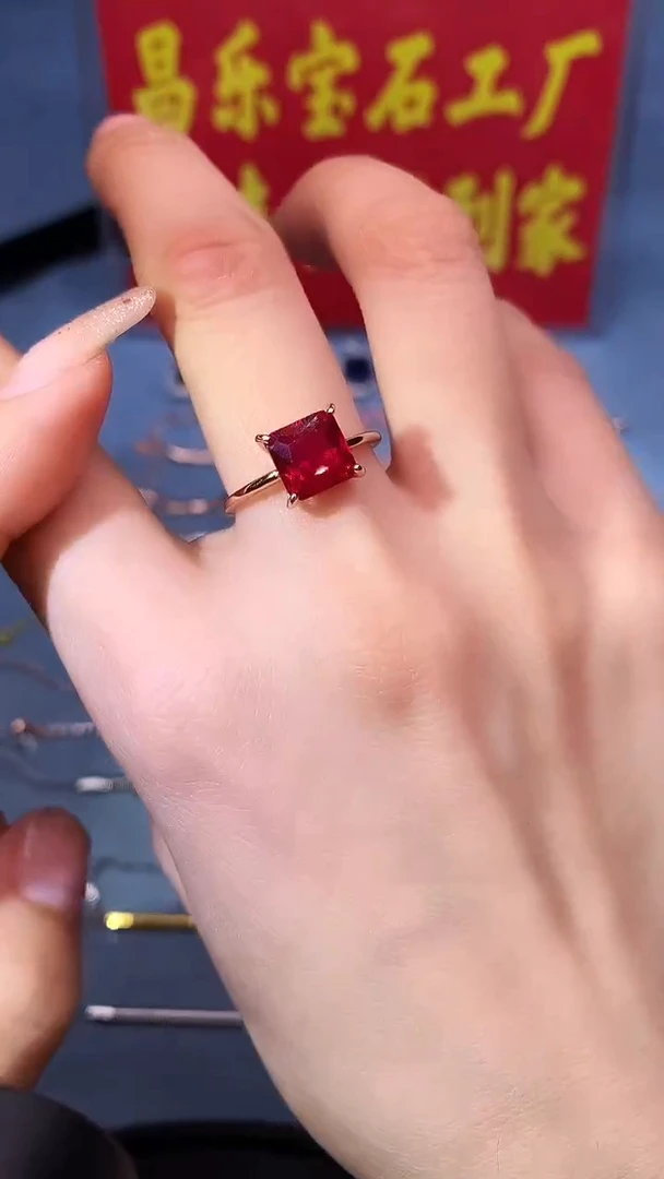 【闪购商品】红宝石戒指银S925镶嵌1111