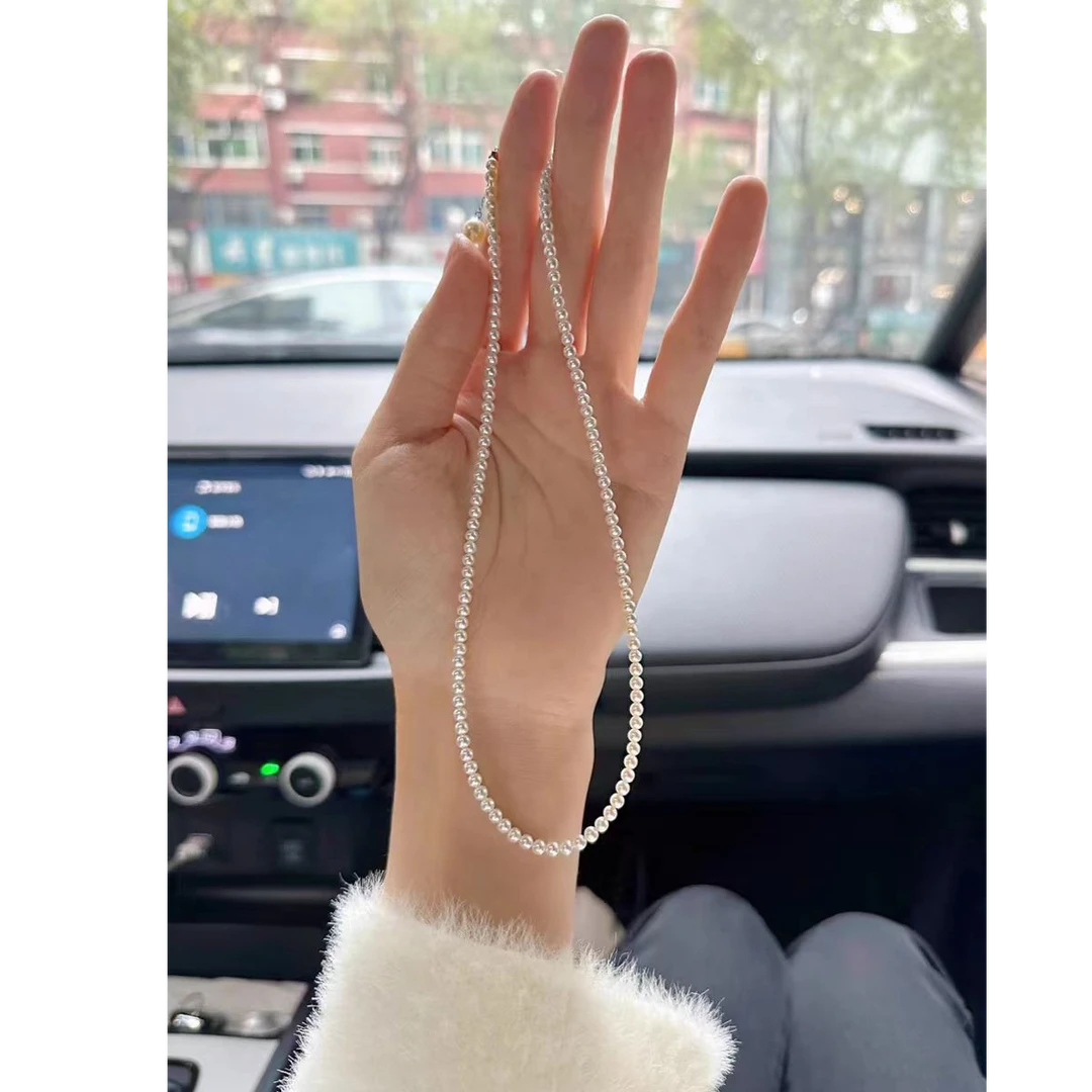 女士轻奢母贝珠4m小米珠正圆无暇项链 XL012