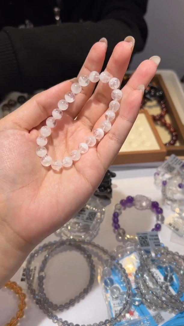 【闪购商品】水晶手链未镶嵌8mm聚宝盆白幽灵爆闪