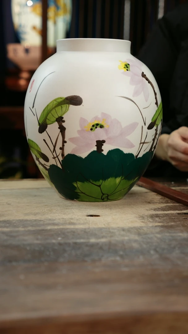 【闪购商品】瓷片景德镇纯手工釉下彩精品花瓶