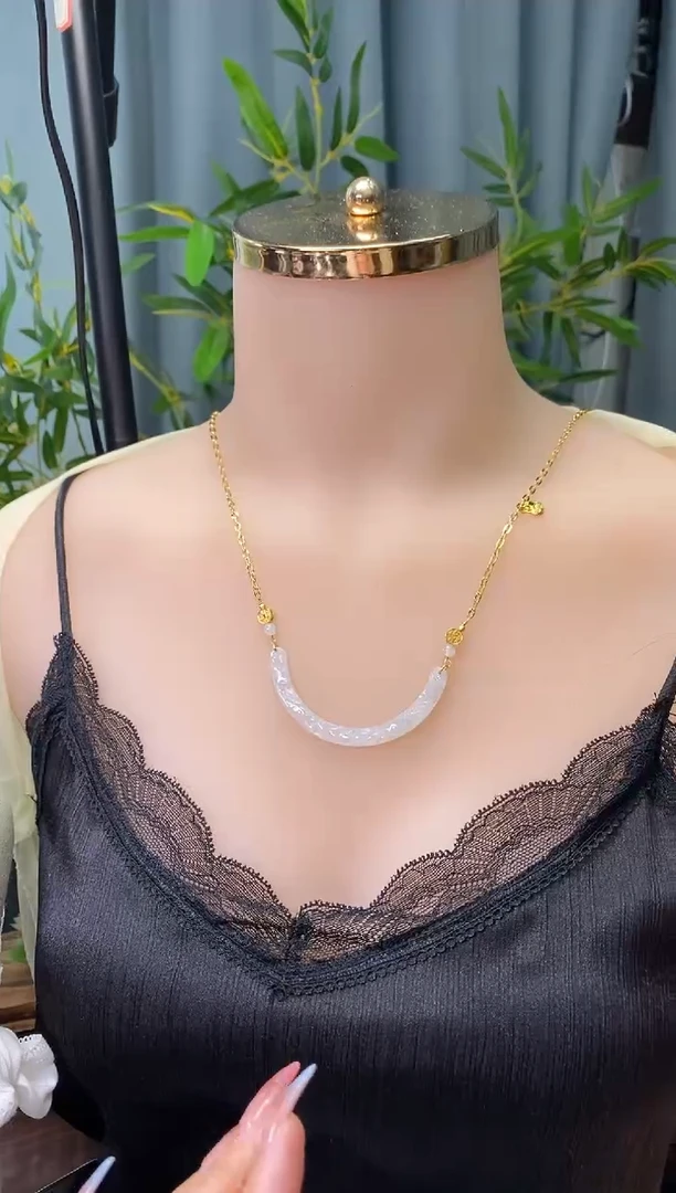 翡翠银S925镶嵌颈饰净货12813