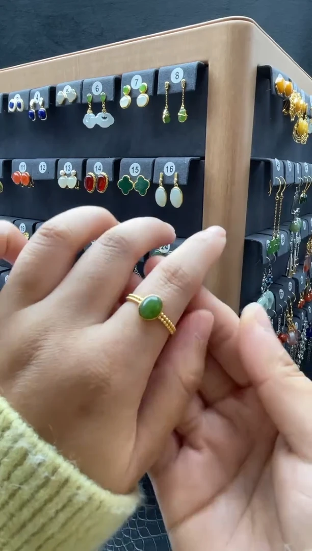 【闪购商品】和田玉戒指银S925镶嵌0146