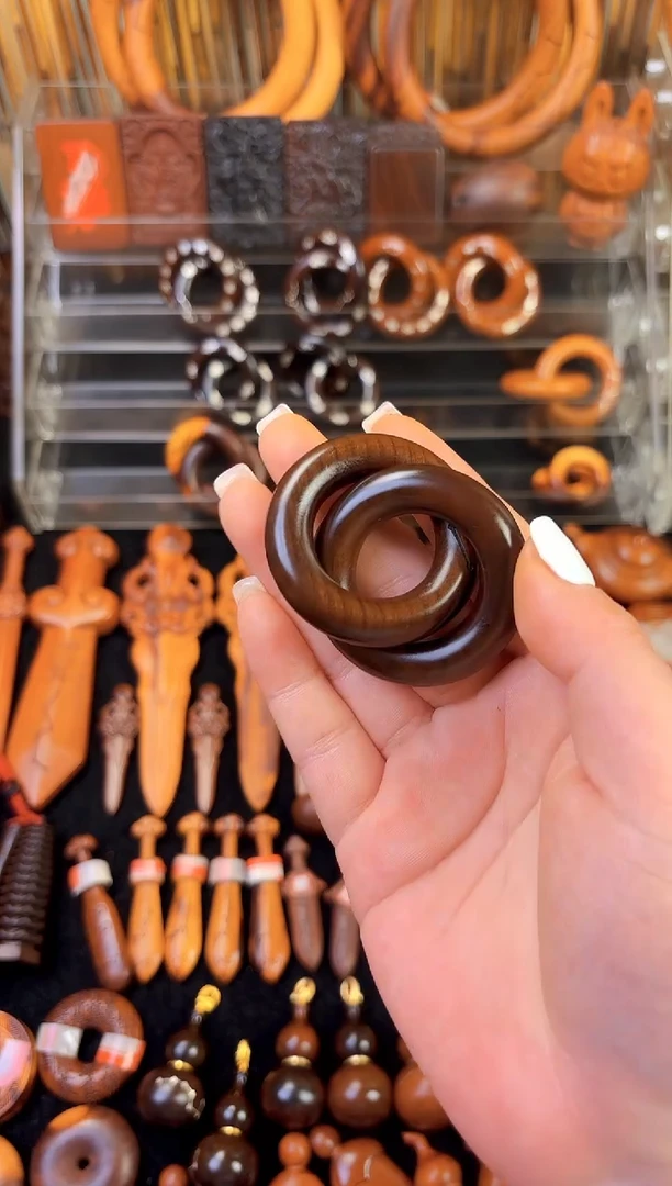 雷枣木玉化料乾坤圈2.5