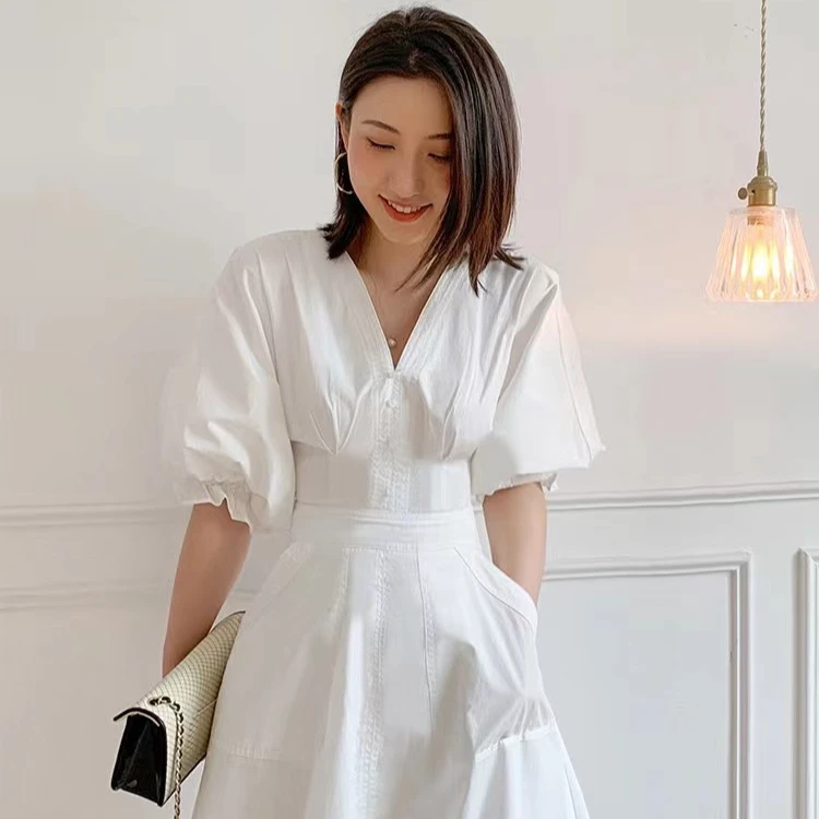 (编号211-220)气质法式小清新连衣裙温柔风女装洋气韩版轻奢春夏