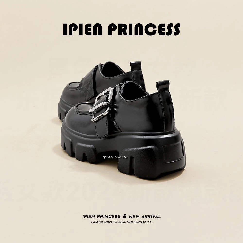 百搭松糕小皮鞋小个子增高时尚休闲乐福鞋女2025春季新款厚底单鞋