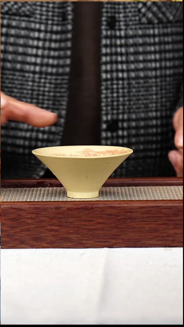 茶杯紫砂本绿斗笠刻绘-03