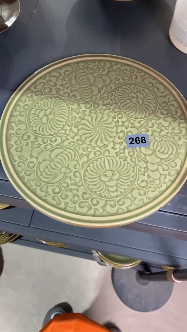 耀州窑仰山团菊盘268