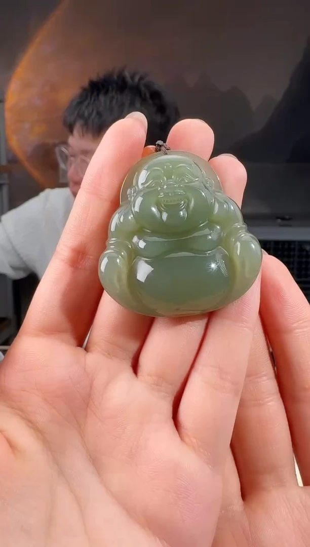 颈饰未镶嵌和田玉佛公卡45