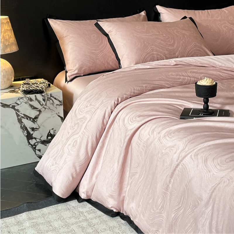 巢尔【晚风】轻奢高级感全棉提花四件套长绒棉纯棉床单法式公主床品