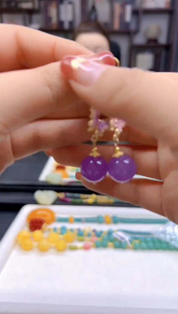 【闪购商品】翡翠耳饰14K金镶嵌耳饰E737