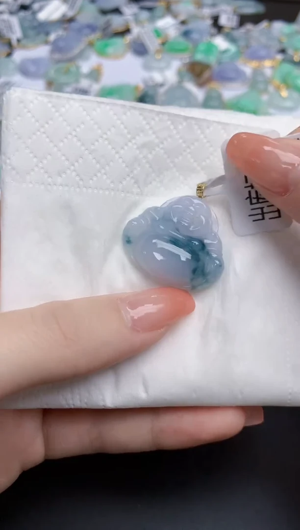 【闪购商品】翡翠颈饰18K金镶嵌天然缅甸翡翠A货