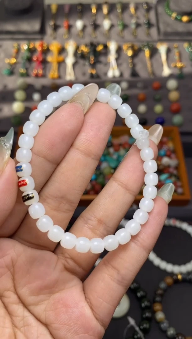 未镶嵌和田玉挂件6mm金山老型手串 藏物系列