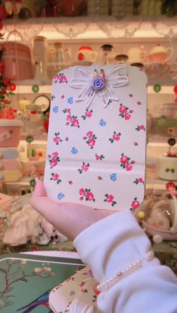 玫瑰花折叠镜小——手工制作品质好！