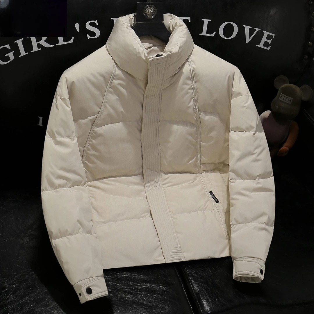 欧货新款男士高端立领羽绒服2025休闲潮流简约百搭白鸭绒保暖外套