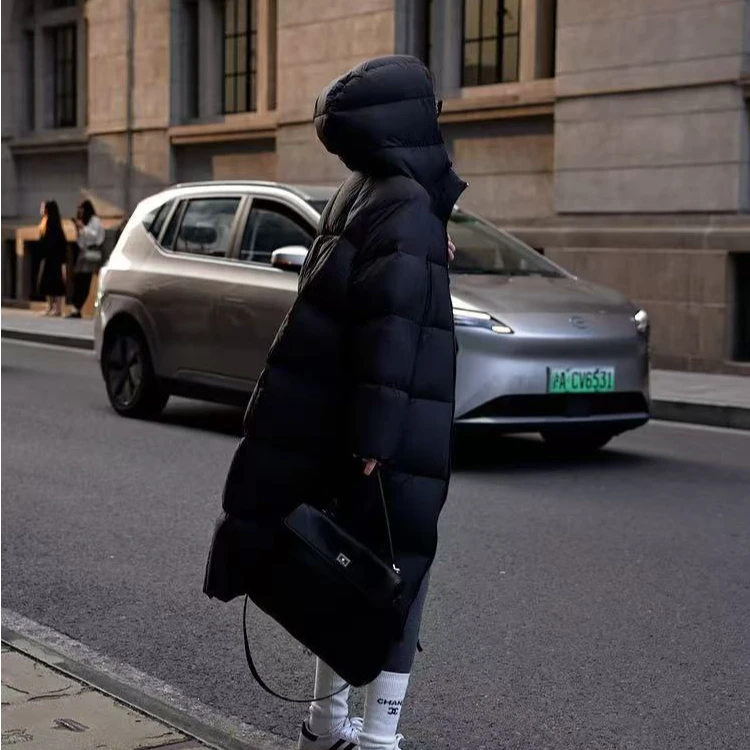 新升级零压感泡芙柔软90新国标白鸭绒大被子时尚长款羽绒服