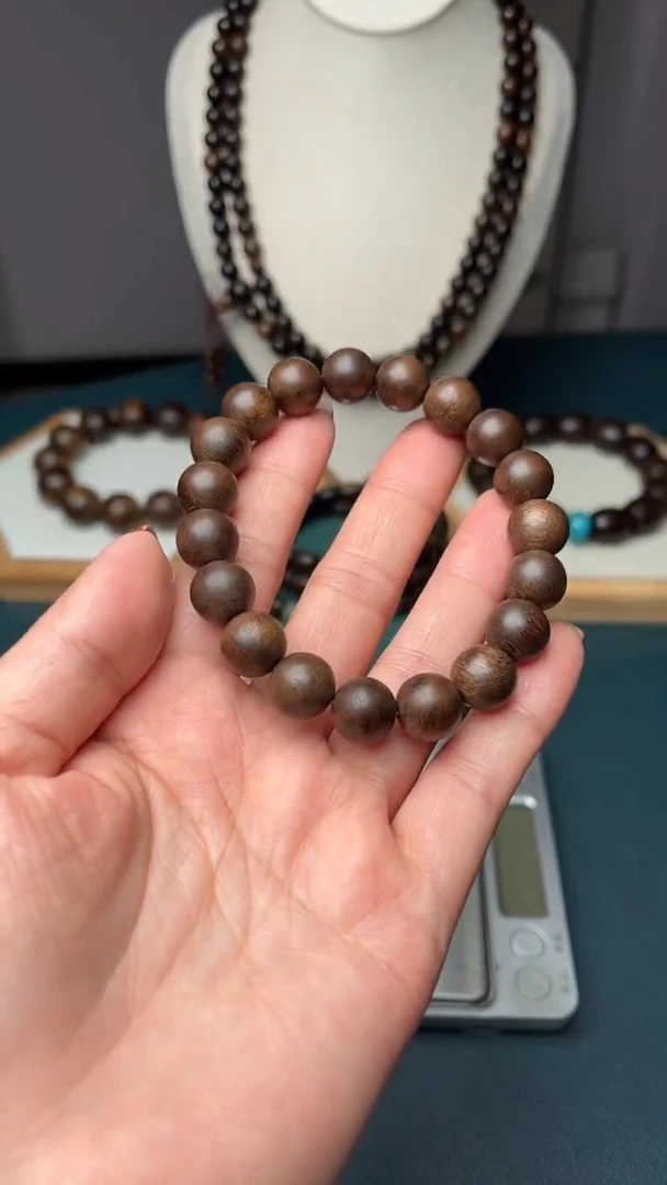 沉香沉香碎屑10mm越南芽庄单圈圆珠