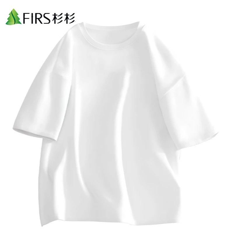 FIRS/杉杉男士日本圆领短袖白色阳光T恤上衣ins李兰迪敖瑞鹏