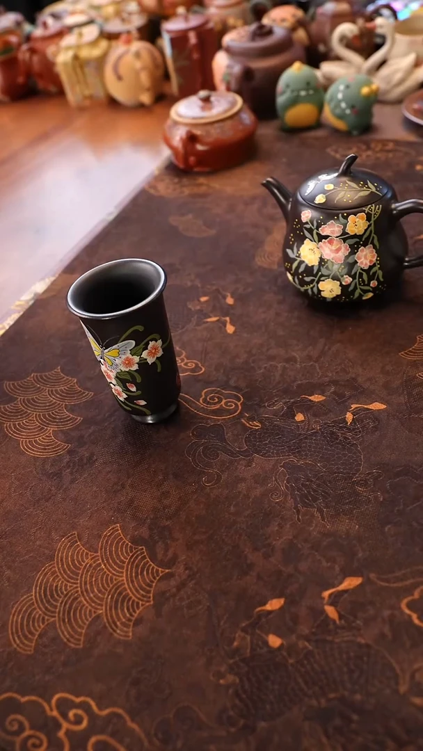 茶壶紫砂蝴蝶闻香杯