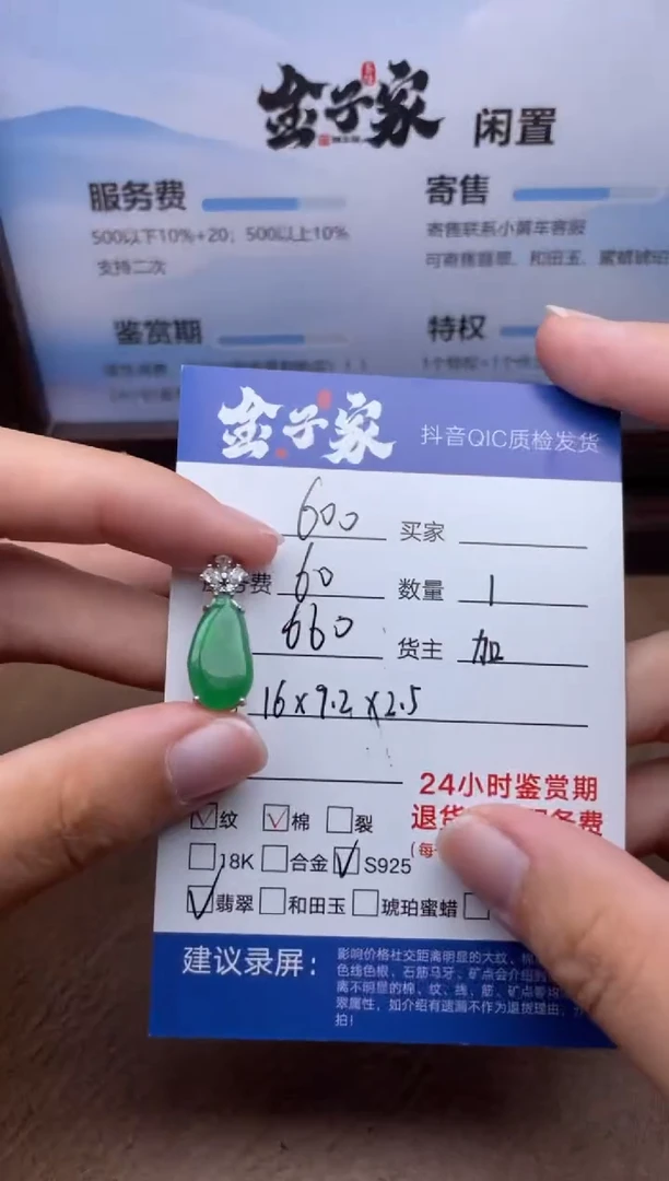 翡翠银S925镶嵌颈饰548272305