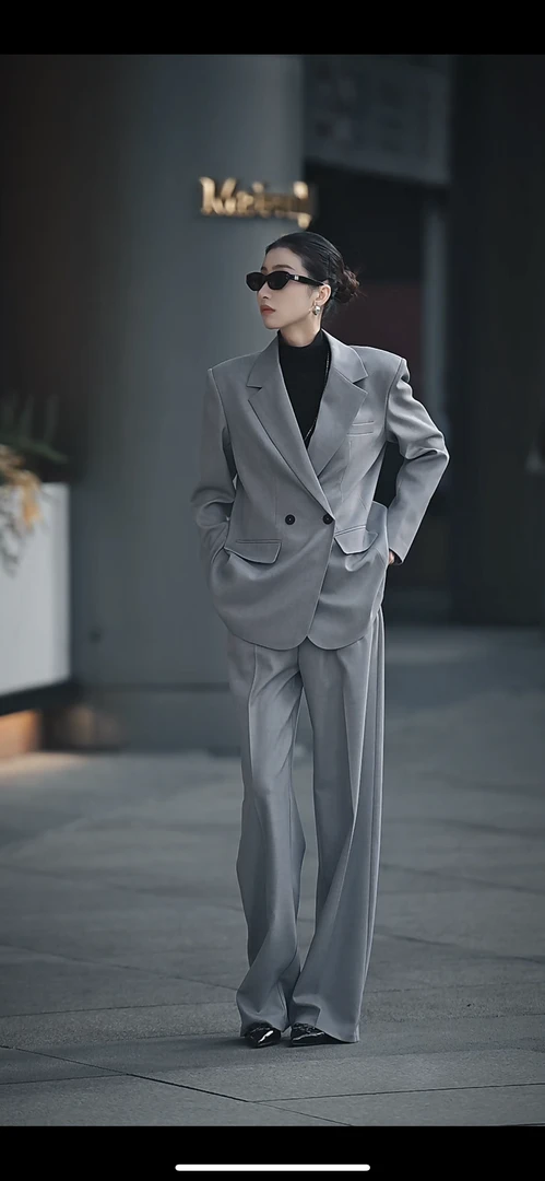 【时代周刊】2025夏季新款西装套装韩版宽松显瘦气质两件套休闲百搭