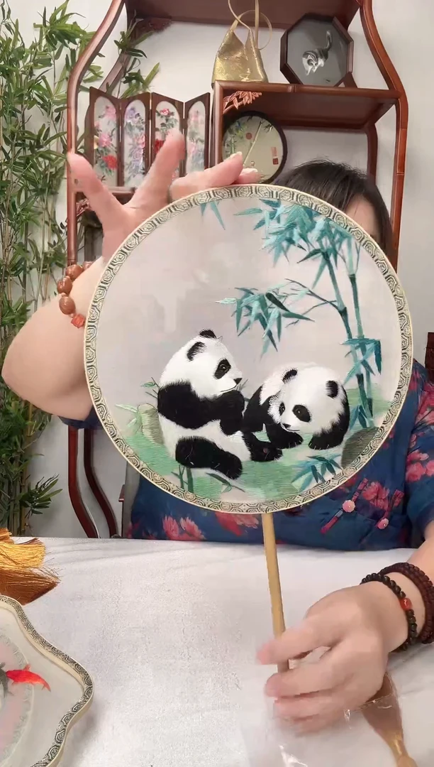 刺绣团扇-双面绣花