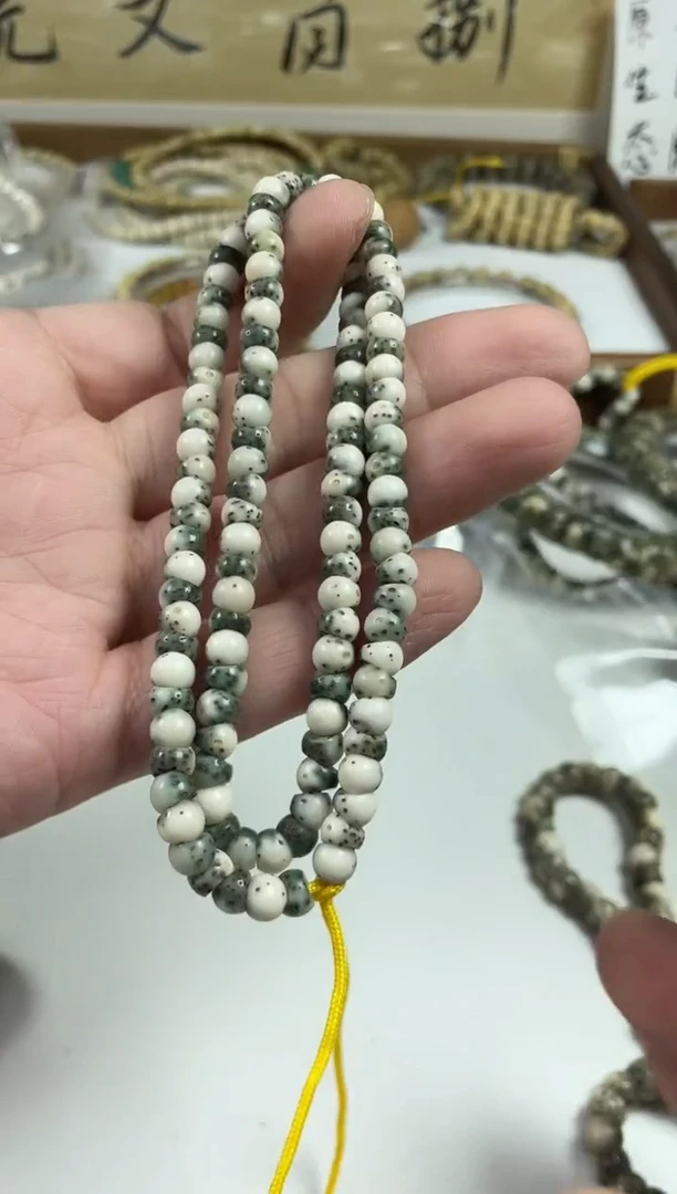 手串星月菩提原生态石玉料纯手工厚切嘟嘟肠6mm
