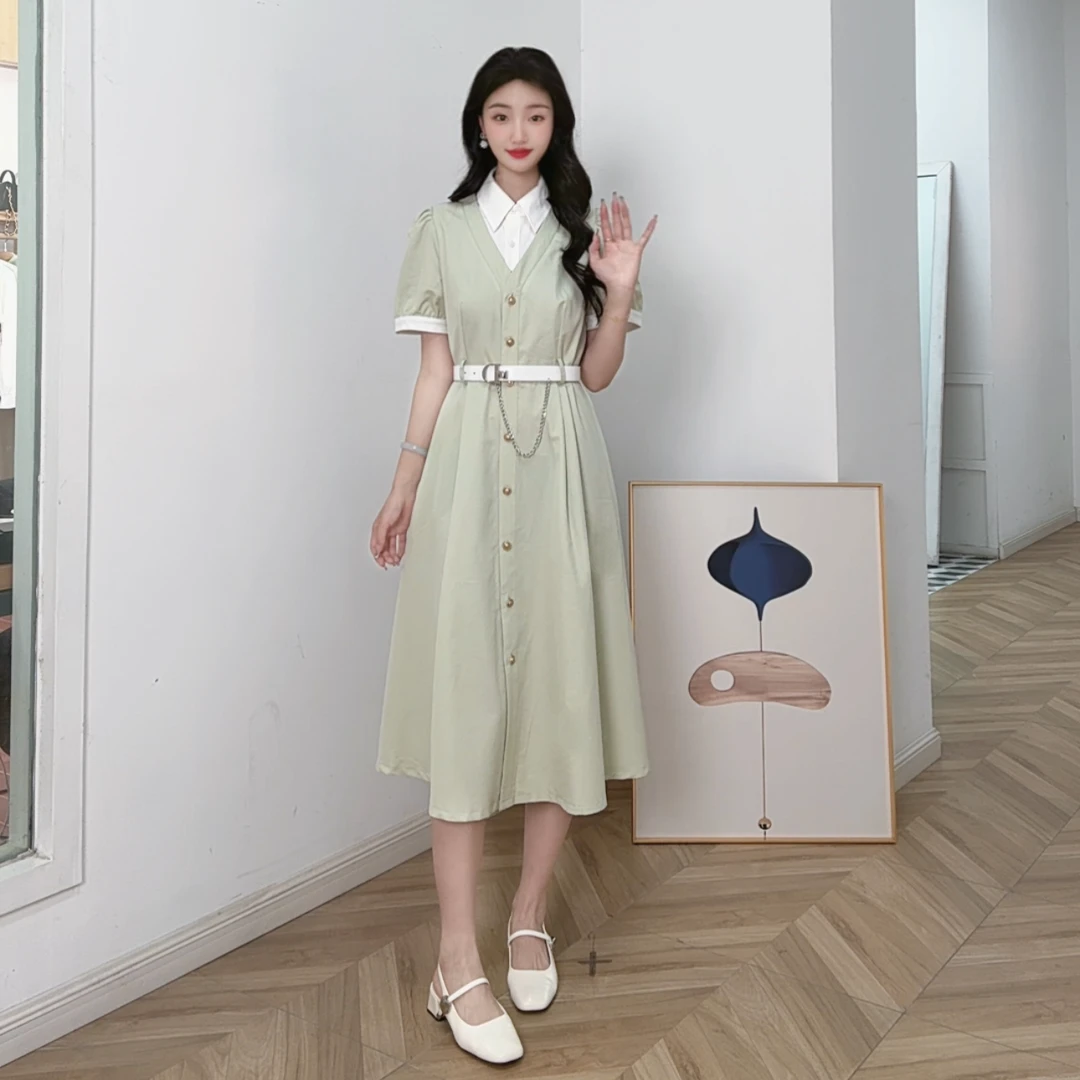 IEF/爱依服连衣裙2025夏季新款韩版成熟优雅气质感通勤连衣长裙