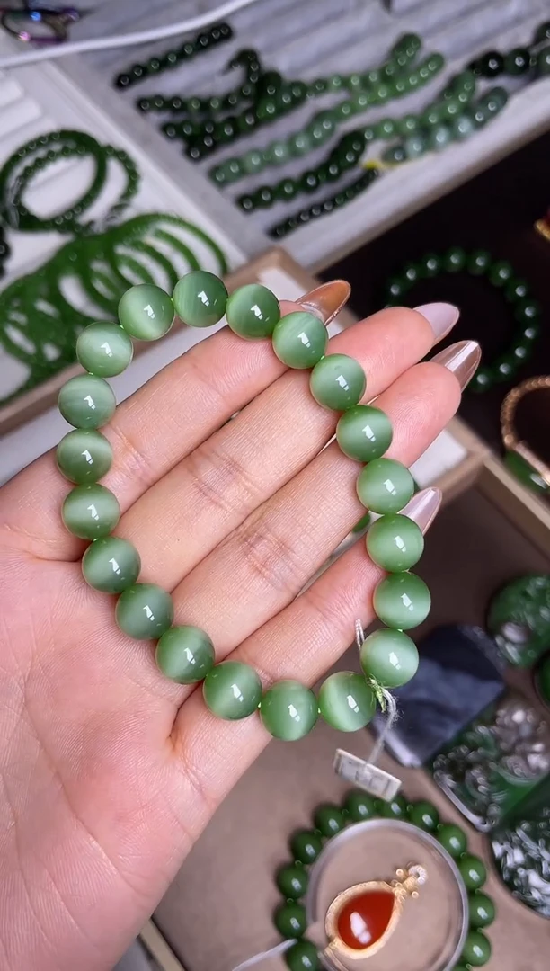 颈饰未镶嵌和田玉猫眼手串卡10