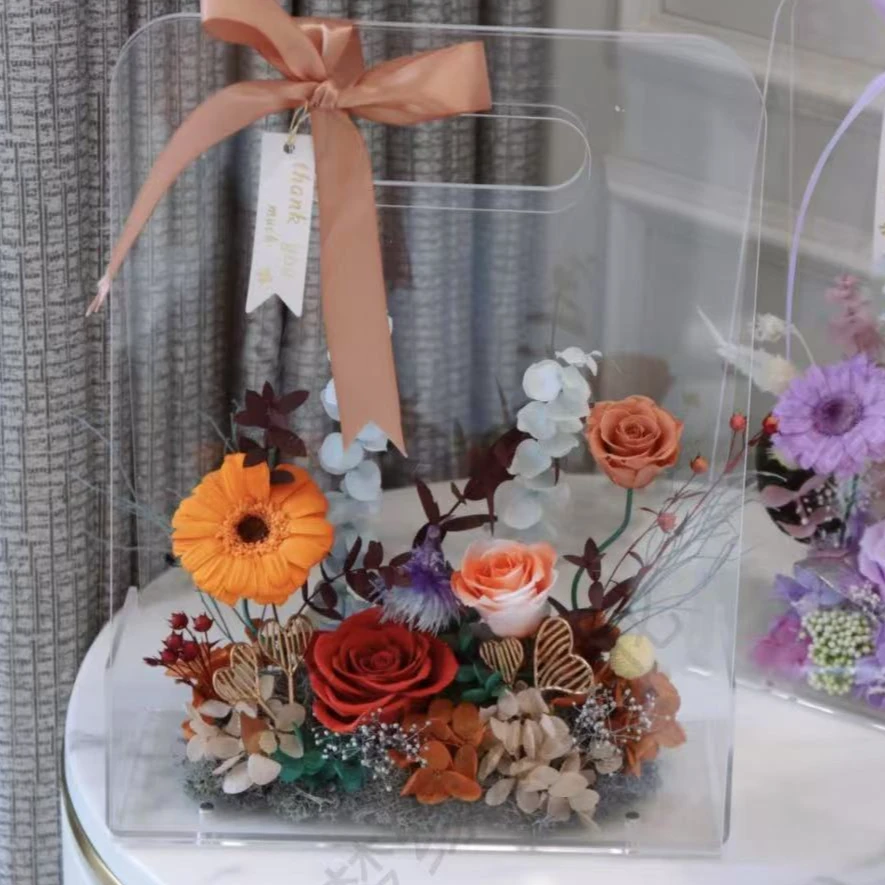 亚克力手提花篮（可放彩灯)