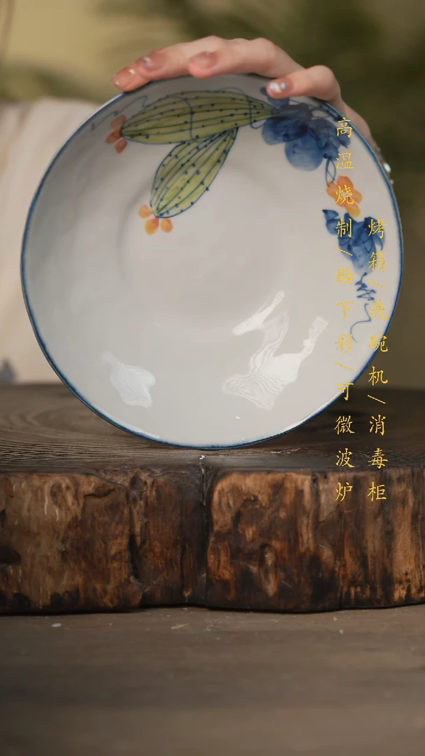 瓷片景德镇高温釉下彩可微波烤箱洗碗机