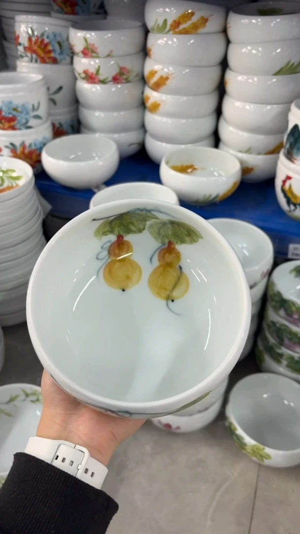 瓷片景德镇高温陶瓷食品级手绘釉中彩-大窝窝碗