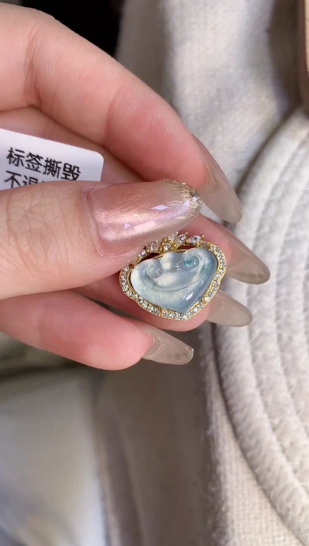 吊坠(不含链)银S925镶嵌翡翠【挽石珠宝】如意