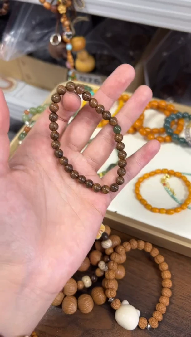 未镶嵌苏木（金丝檀）手串和田玉金丝檀木单圈手串6M[1379]