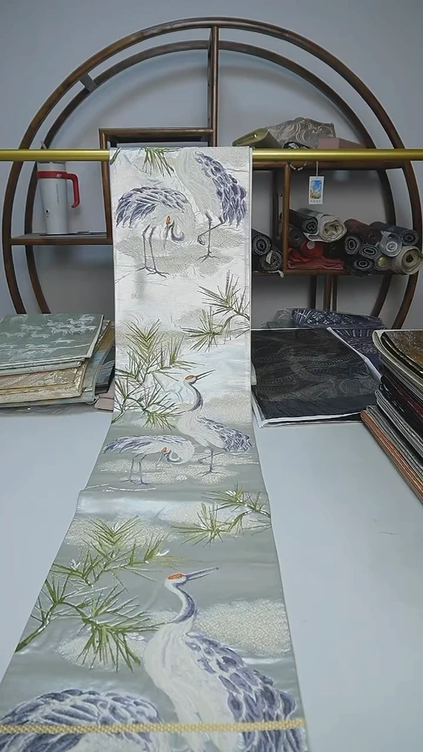 织绣52西阵织六通仙鹤