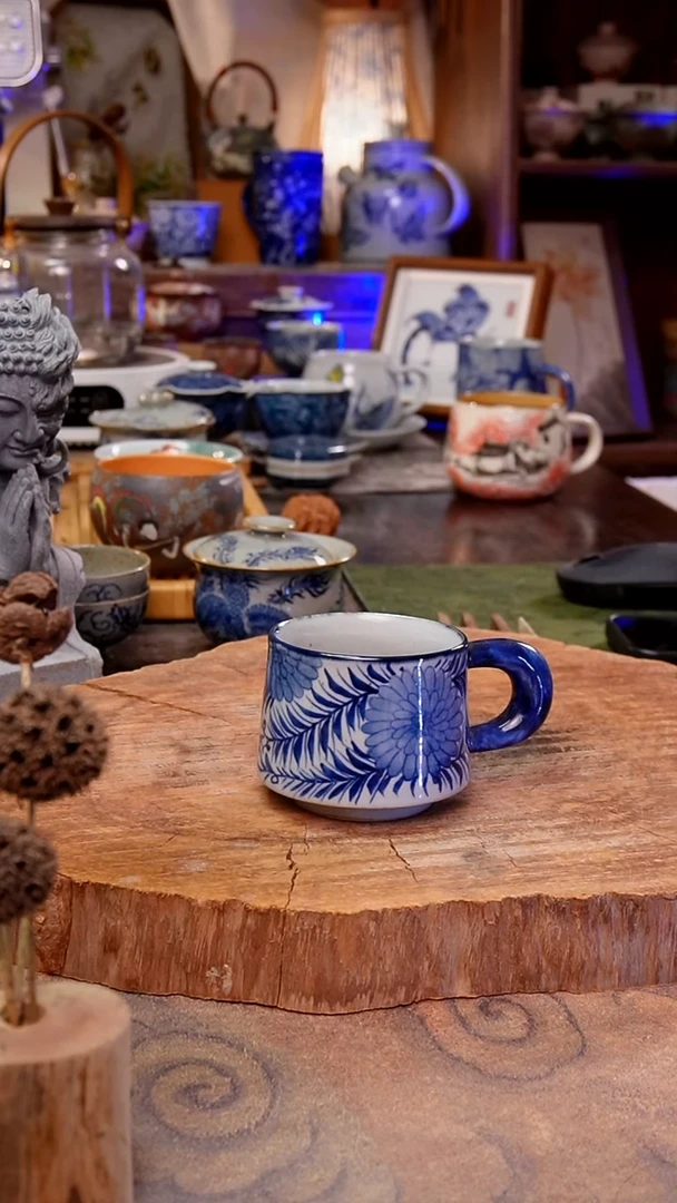 杯子团花手工手绘手工手绘