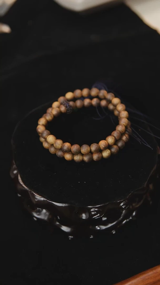 【闪购商品】沉香手串海南尖峰岭莺歌绿奇楠卡7双圈手串