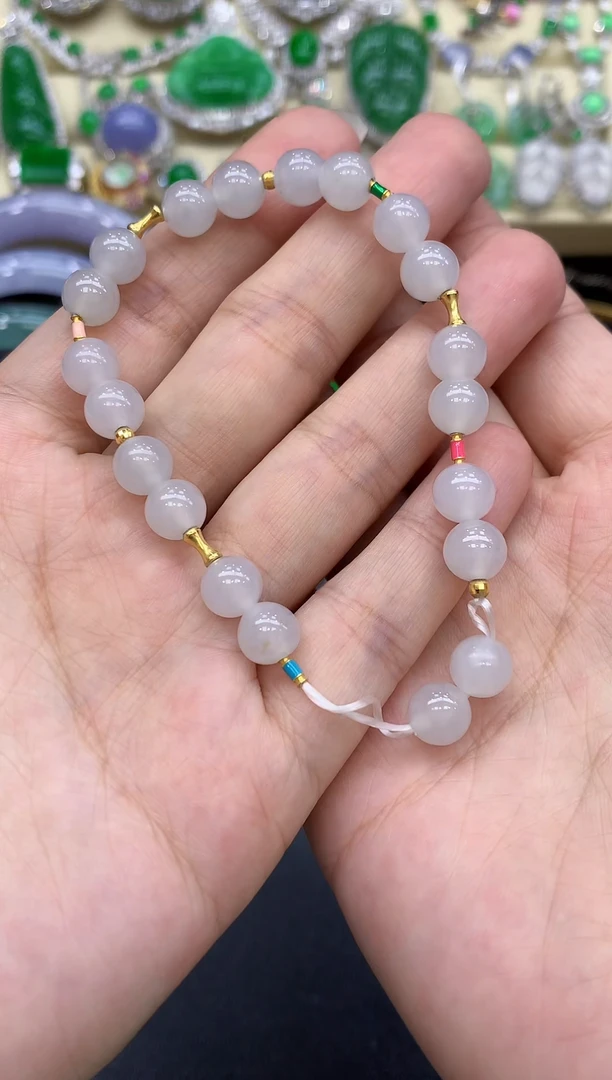 18K金镶嵌手链翡翠19-中国好珍宝