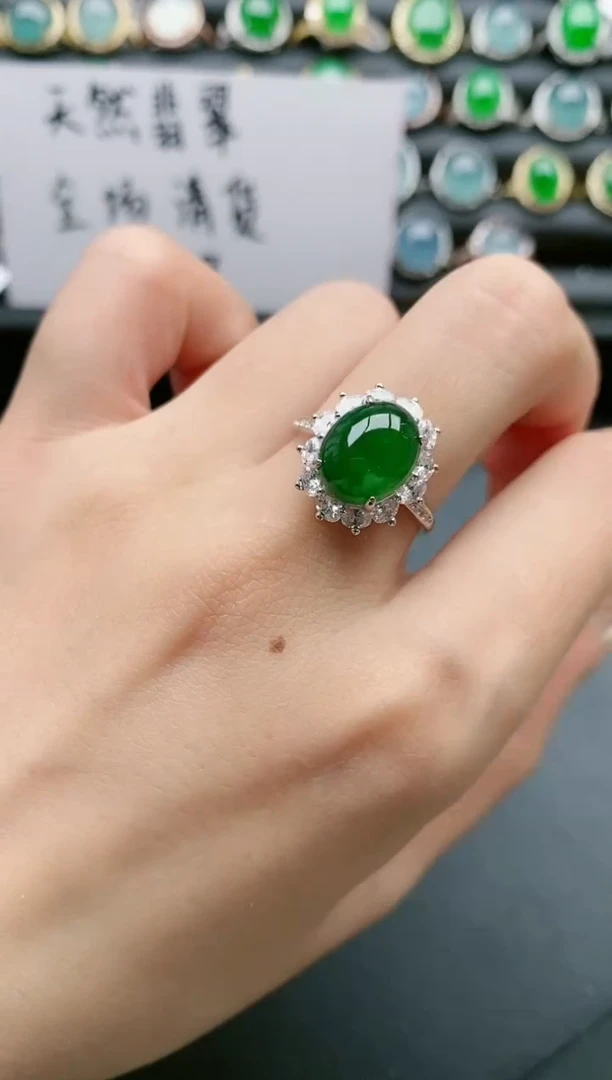 【闪购商品】翡翠戒指银S925镶嵌1111111