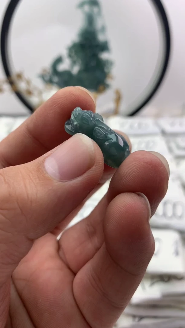 翡翠未镶嵌颈饰貔貅【品质一般介意慎拍】