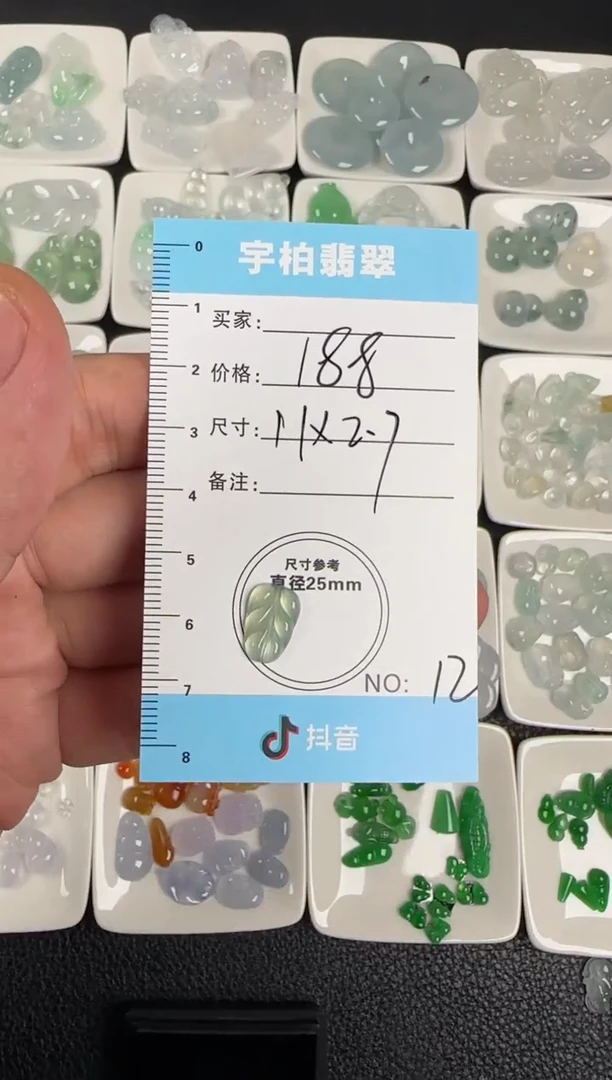 裸石翡翠天然A货翡翠+叶子012