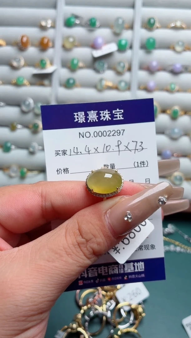银S925镶嵌戒指翡翠.****叶.