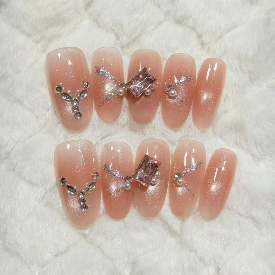 B97【茶卡盐湖】新年款纯手工秋冬显白气质穿戴甲