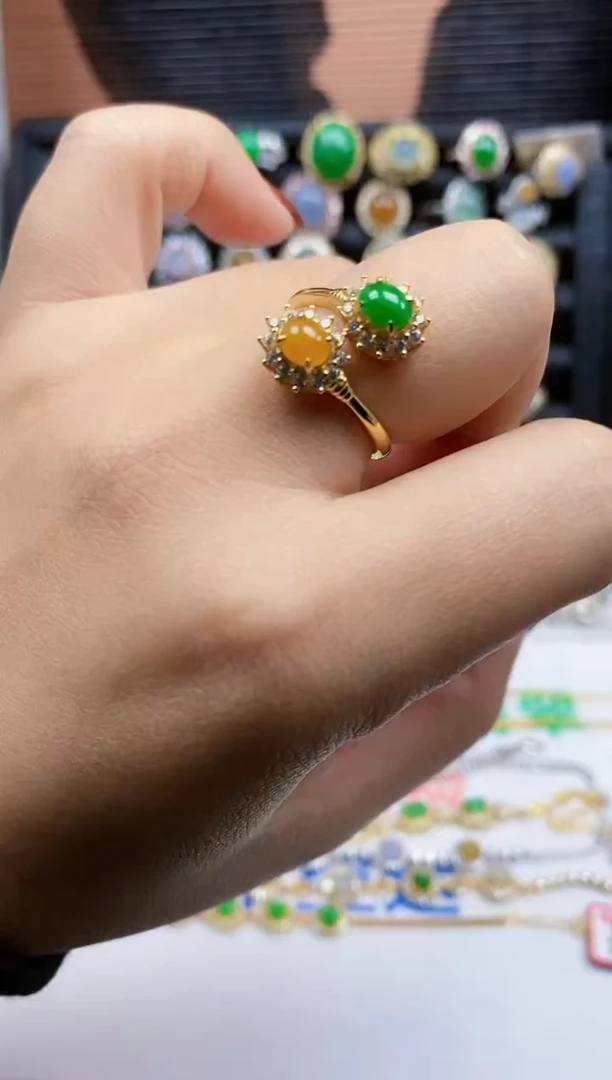 银S925镶嵌戒指翡翠84