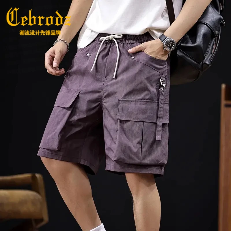 Cebrodz工装短裤男士五分裤新款夏季宽松大码潮牌休闲裤直筒百搭
