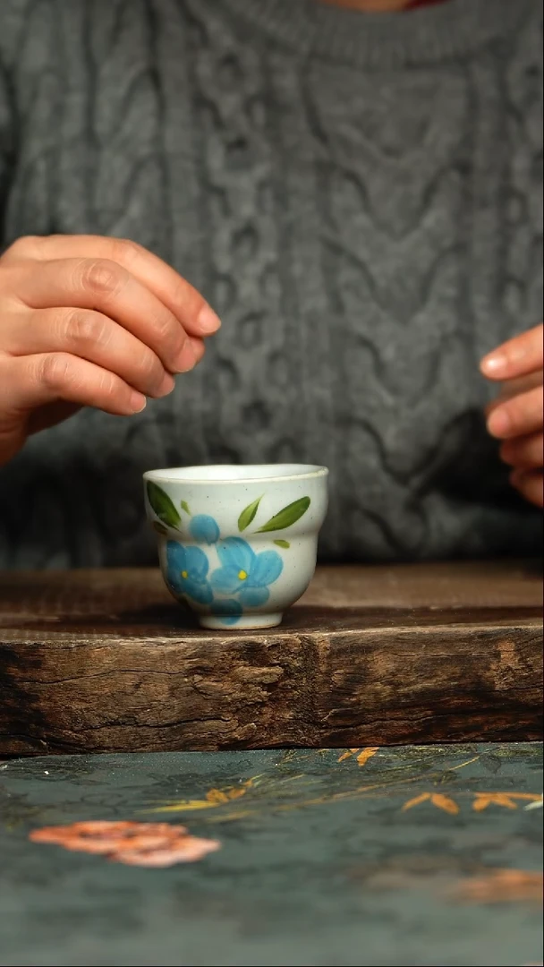 【闪购商品】杯釉下彩手工手绘同款陶器