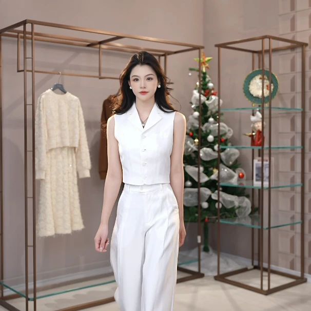 AMASS/阿玛施25早春新款时尚百搭短款收腰西装马甲显瘦气质540028