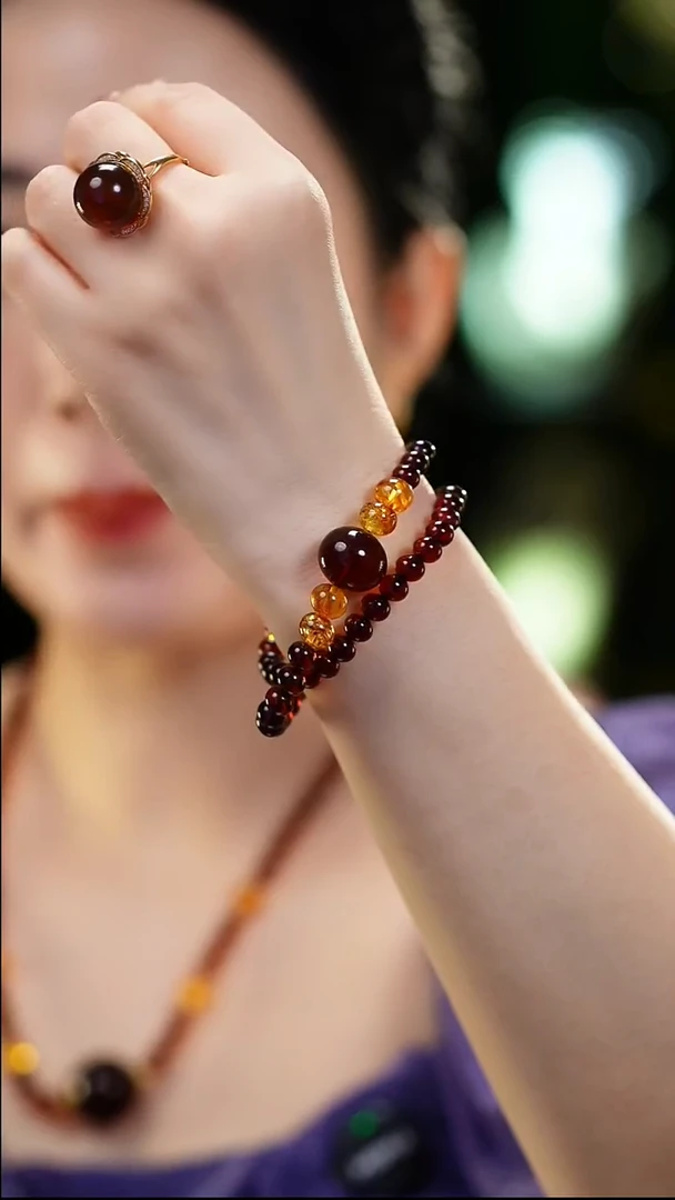 未镶嵌血珀手串血珀双圈手串
