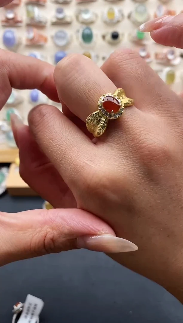 银S925镶嵌戒指翡翠缅甸天然A货翡翠1 7-3