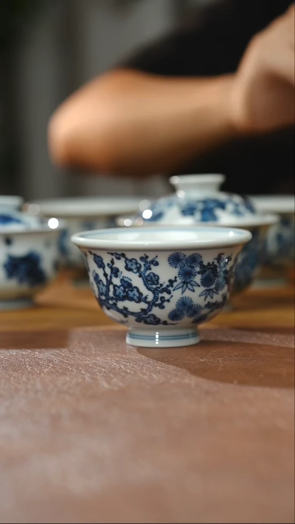 杯子微瑕松竹梅压手
