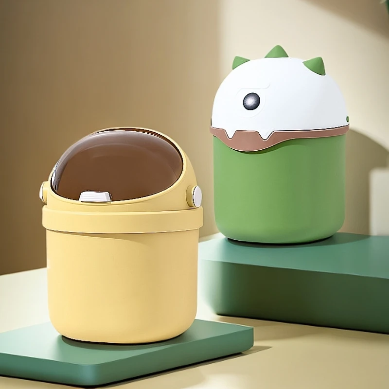 桌面垃圾桶迷你可爱杂物桶学生宿舍办公桌带盖垃圾筒客厅废纸篓